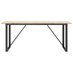 vidaXL Dining Table O-Frame 180x90x75 cm Solid Wood Pine and Steel 4