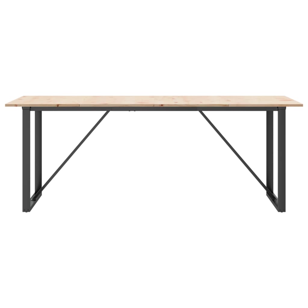 vidaXL Dining Table O-Frame 200x100x75 cm Solid Wood Pine and Steel 4