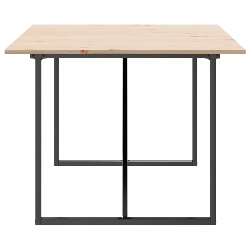 vidaXL Dining Table O-Frame 200x100x75 cm Solid Wood Pine and Steel 5