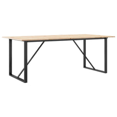 vidaXL Dining Table O-Frame 200x100x75 cm Solid Wood Pine and Steel 6