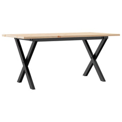 vidaXL Coffee Table X-Frame 90x40x45 cm Solid Wood Pine and Steel 6