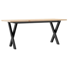 vidaXL Coffee Table X-Frame 110x40x45 cm Solid Wood Pine and Steel 6