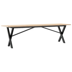 vidaXL Coffee Table X-Frame 160x40x45 cm Solid Wood Pine and Steel 2