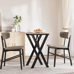 vidaXL Dining Table X-Frame 50x50x75 cm Solid Wood Pine and Steel 3