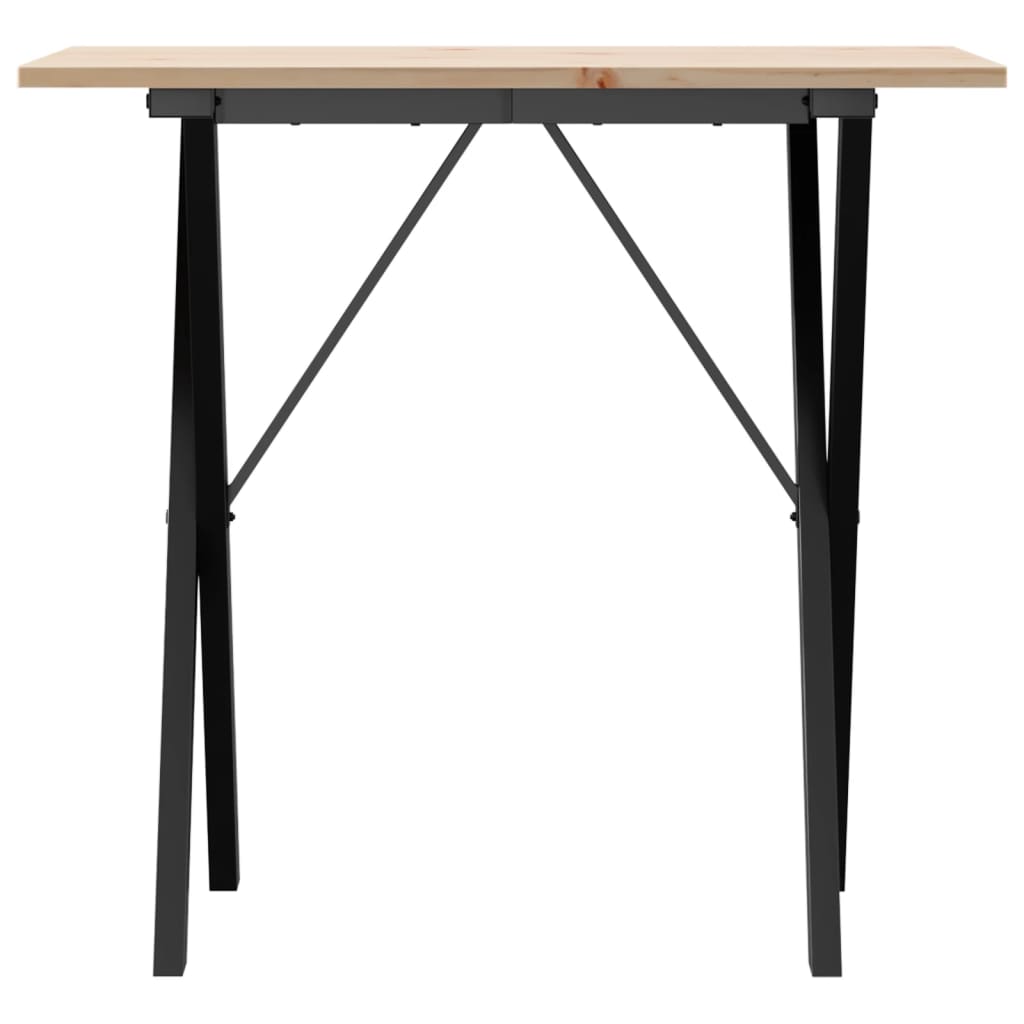 vidaXL Dining Table X-Frame 80x50x75 cm Solid Wood Pine and Steel 4