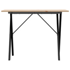 vidaXL Dining Table X-Frame 100x50x75 cm Solid Wood Pine and Steel 4