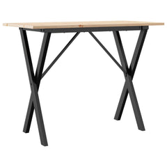 vidaXL Dining Table X-Frame 100x50x75 cm Solid Wood Pine and Steel 6
