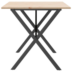 vidaXL Dining Table X-Frame 160x80x75 cm Solid Wood Pine and Steel 5