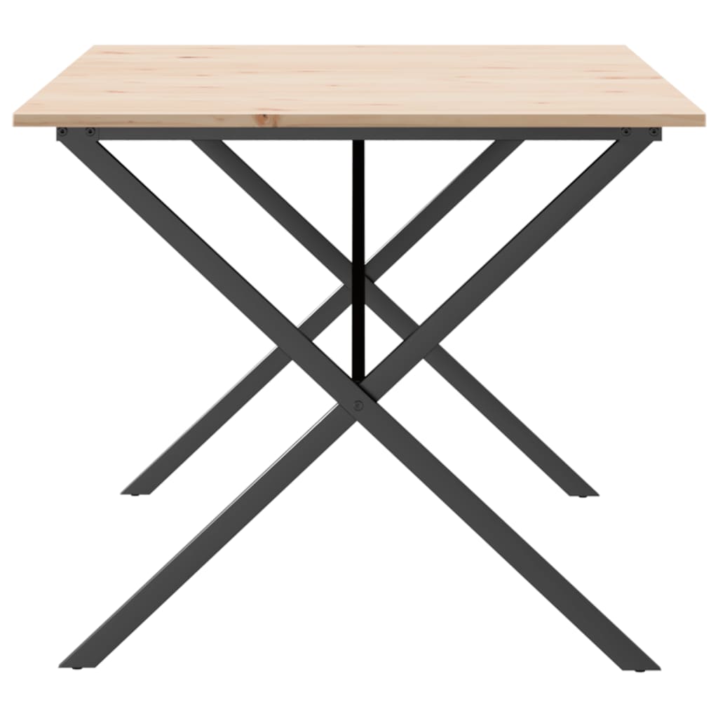 vidaXL Dining Table X-Frame 180x90x75 cm Solid Wood Pine and Steel 5