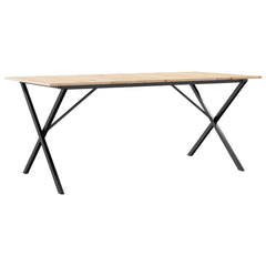 vidaXL Dining Table X-Frame 180x90x75 cm Solid Wood Pine and Steel 6