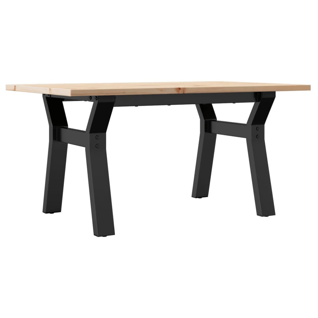 vidaXL Coffee Table Y-Frame 80x50x40 cm Solid Wood Pine and Steel 2
