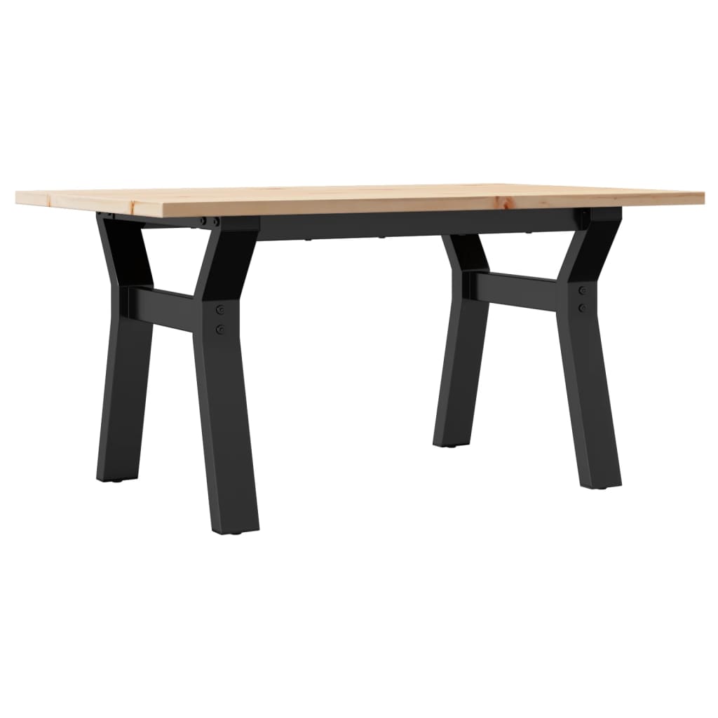 vidaXL Coffee Table Y-Frame 80x50x40 cm Solid Wood Pine and Steel 6