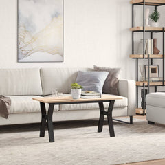 vidaXL Coffee Table Y-Frame 100x50x45 cm Solid Wood Pine and Steel 3