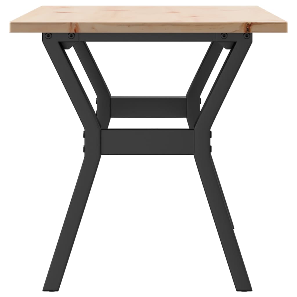 vidaXL Coffee Table Y-Frame 100x50x45 cm Solid Wood Pine and Steel 5