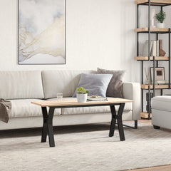 vidaXL Coffee Table Y-Frame 110x40x45 cm Solid Wood Pine and Steel 3
