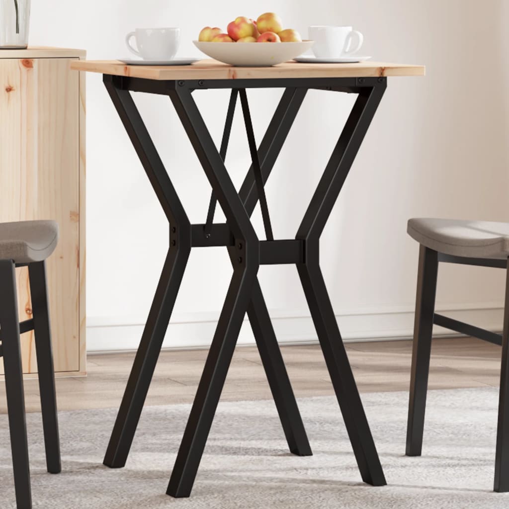 vidaXL Dining Table Y-Frame 50x50x75 cm Solid Wood Pine and Steel 1