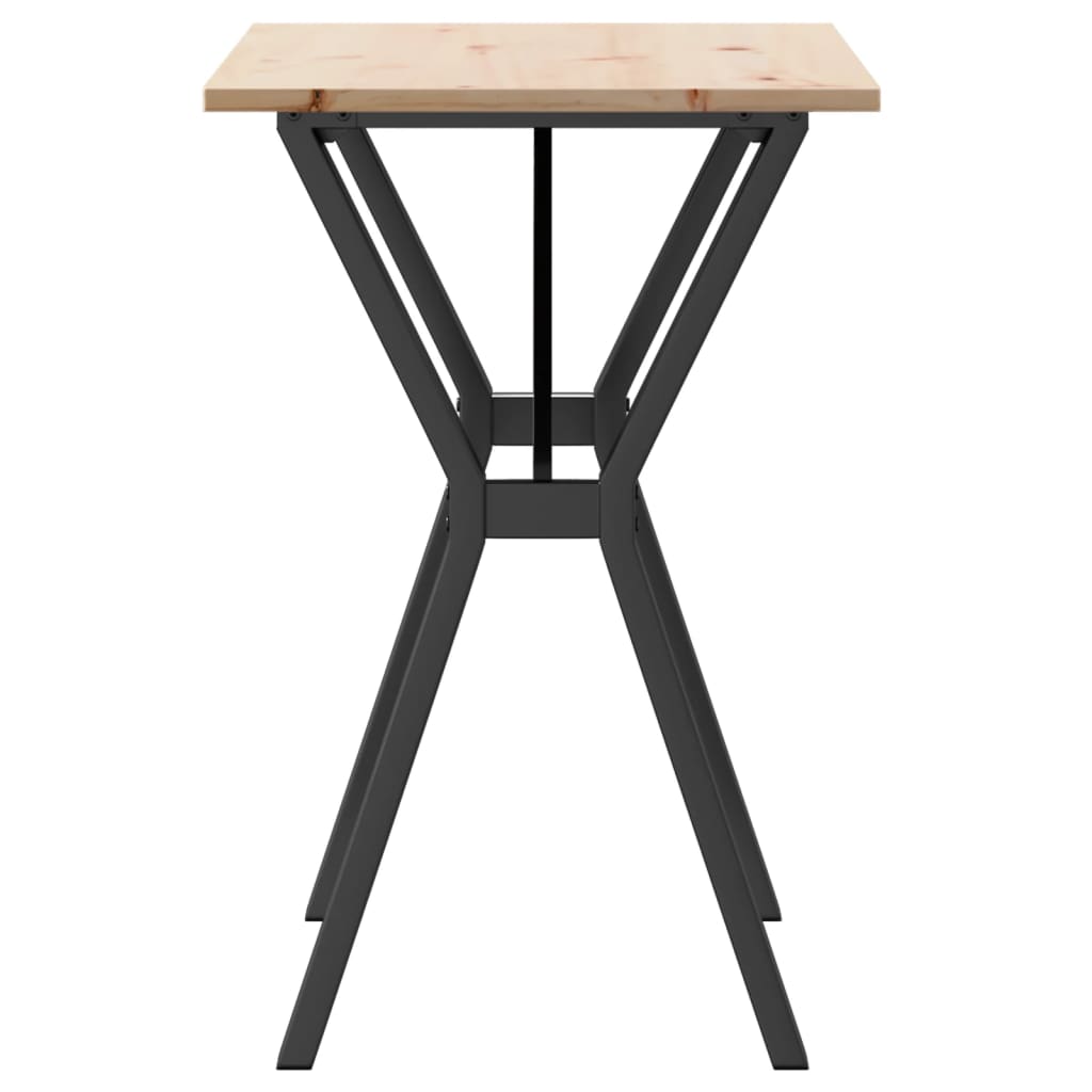 vidaXL Dining Table Y-Frame 80x50x75 cm Solid Wood Pine and Steel 5