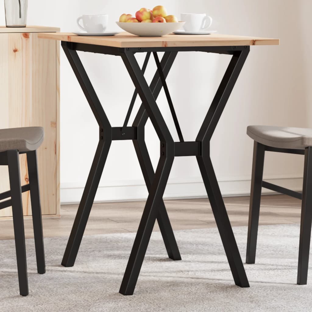 vidaXL Dining Table Y-Frame 80x50x75 cm Solid Wood Pine and Steel 1