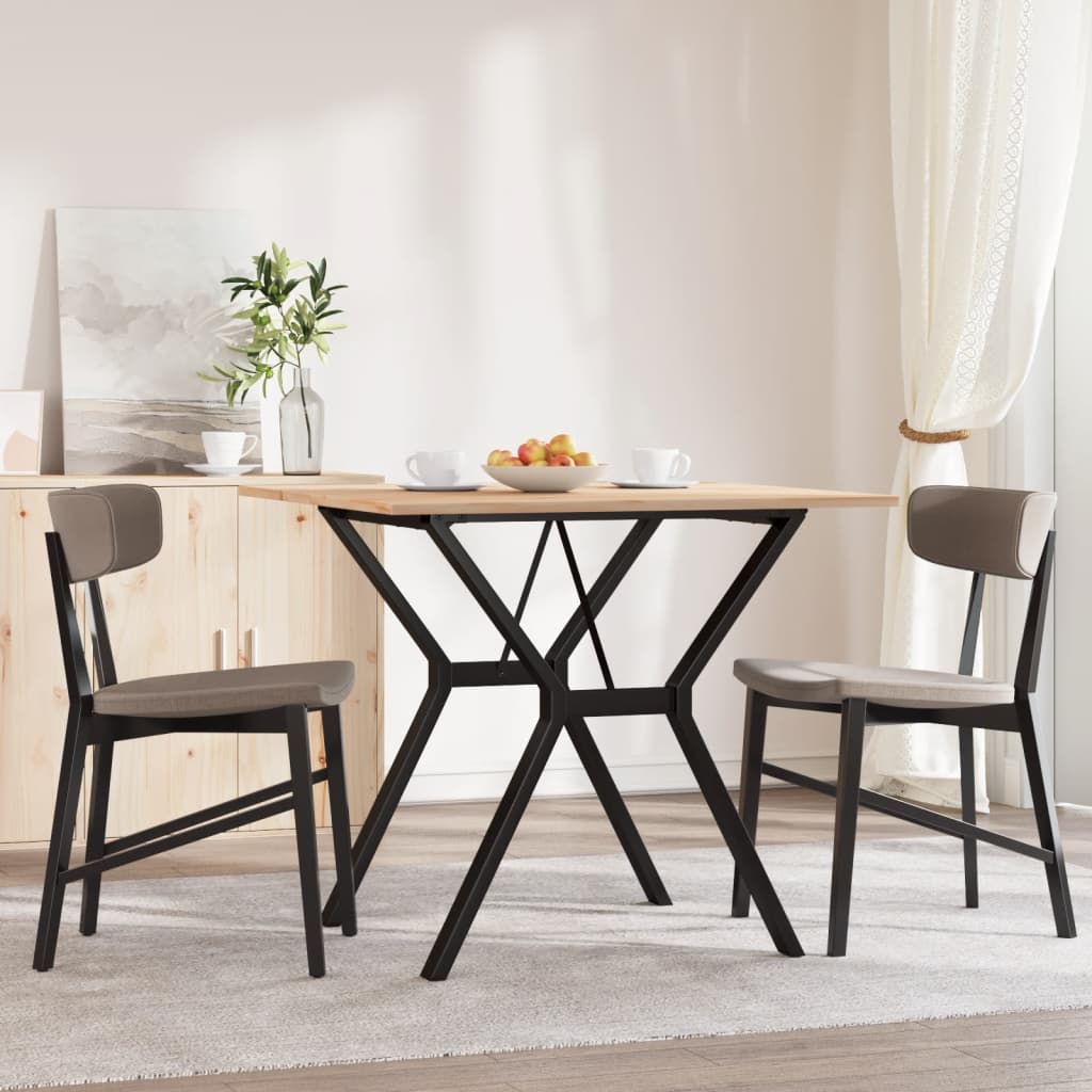 vidaXL Dining Table Y-Frame 80x80x75 cm Solid Wood Pine and Steel 3