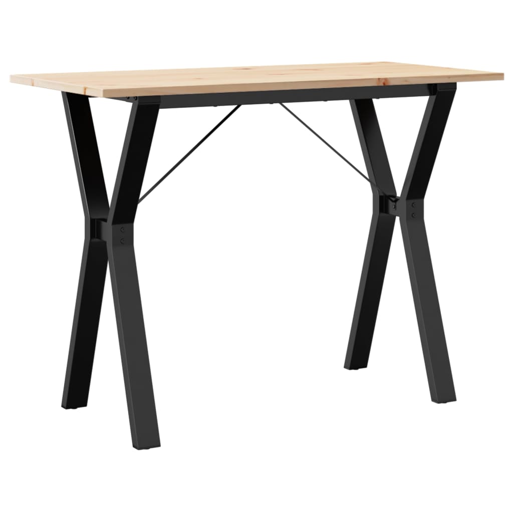 vidaXL Dining Table Y-Frame 100x50x75 cm Solid Wood Pine and Steel 2