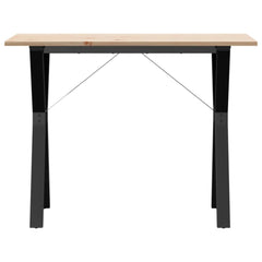 vidaXL Dining Table Y-Frame 100x50x75 cm Solid Wood Pine and Steel 4