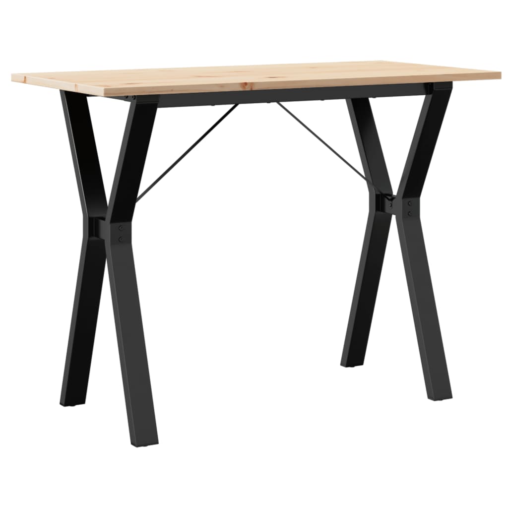 vidaXL Dining Table Y-Frame 100x50x75 cm Solid Wood Pine and Steel 6