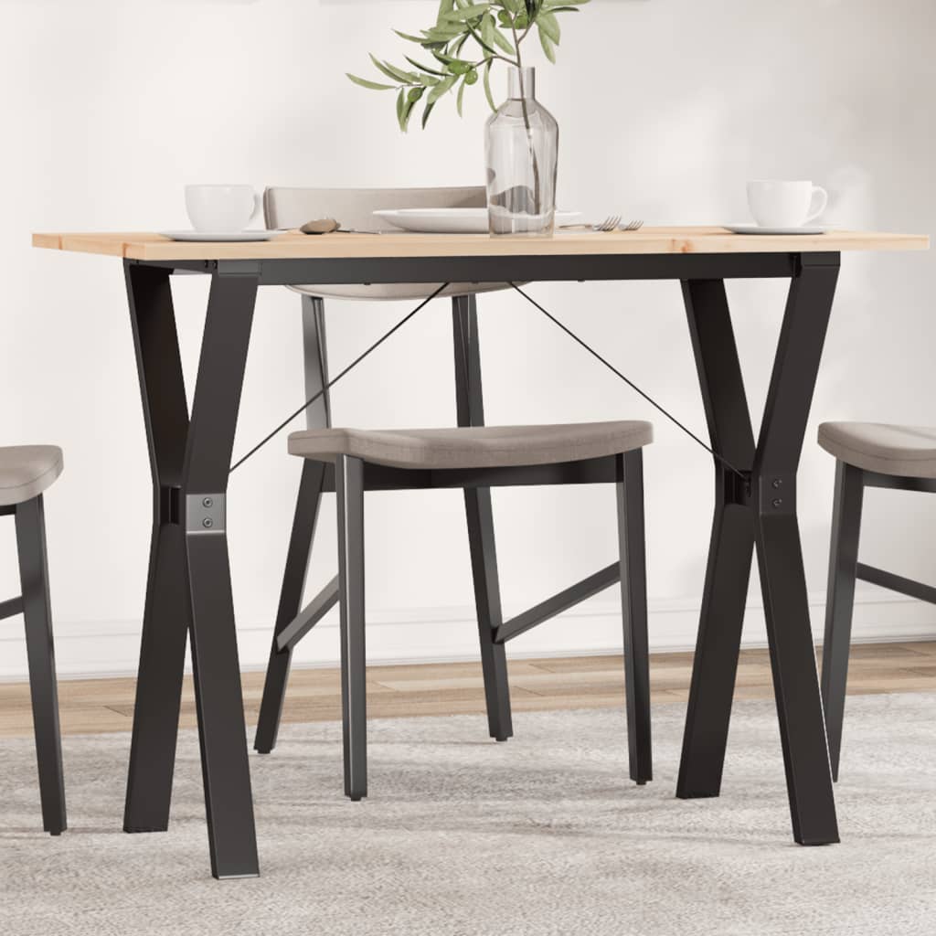 vidaXL Dining Table Y-Frame 100x50x75 cm Solid Wood Pine and Steel 1