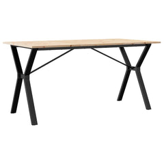 vidaXL Dining Table Y-Frame 140x80x75 cm Solid Wood Pine and Steel 2