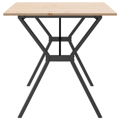 vidaXL Dining Table Y-Frame 140x80x75 cm Solid Wood Pine and Steel 5