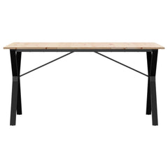 vidaXL Dining Table Y-Frame 160x80x75 cm Solid Wood Pine and Steel 4