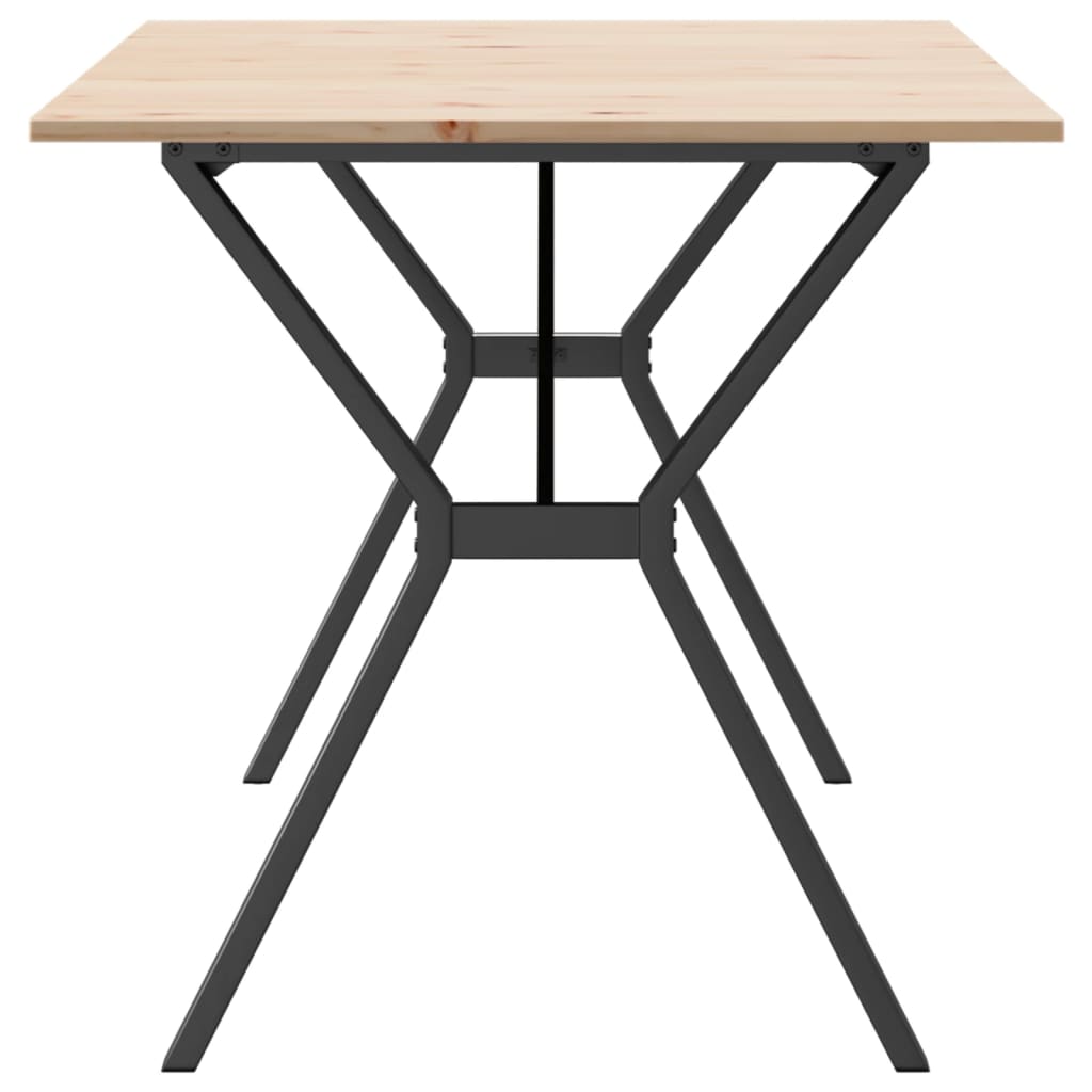 vidaXL Dining Table Y-Frame 160x80x75 cm Solid Wood Pine and Steel 5
