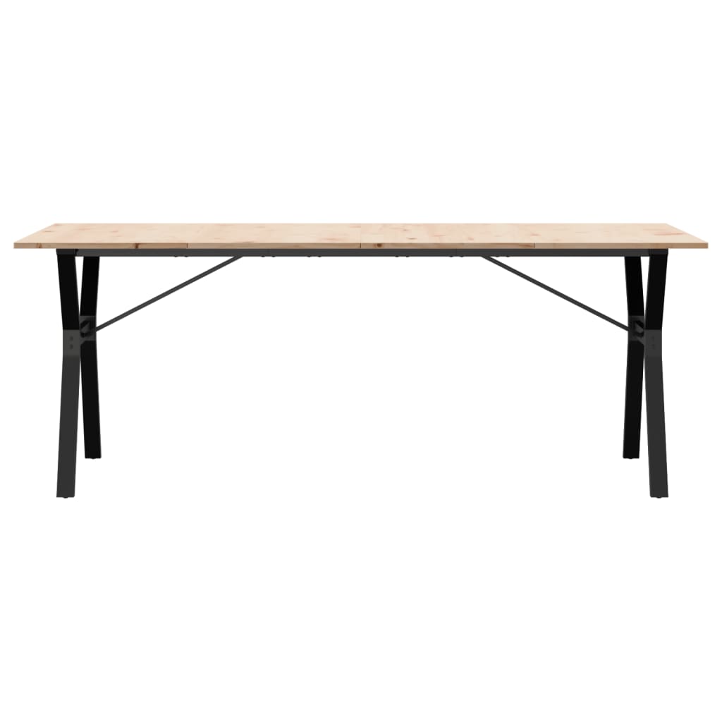 vidaXL Dining Table Y-Frame 200x100x75 cm Solid Wood Pine and Steel 4