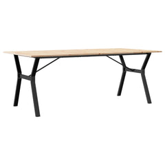 vidaXL Dining Table Y-Frame 200x100x75 cm Solid Wood Pine and Steel 6