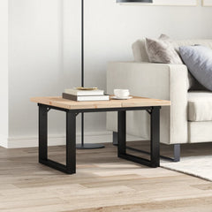 vidaXL Coffee Table O-Frame 70x70x40.5 cm Solid Wood Pine and Steel 3