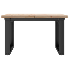 vidaXL Coffee Table O-Frame 70x70x40.5 cm Solid Wood Pine and Steel 4