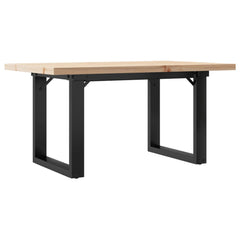 vidaXL Coffee Table O-Frame 80x50x40.5 cm Solid Wood Pine and Steel 2