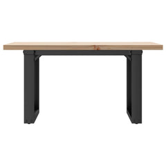vidaXL Coffee Table O-Frame 80x50x40.5 cm Solid Wood Pine and Steel 4