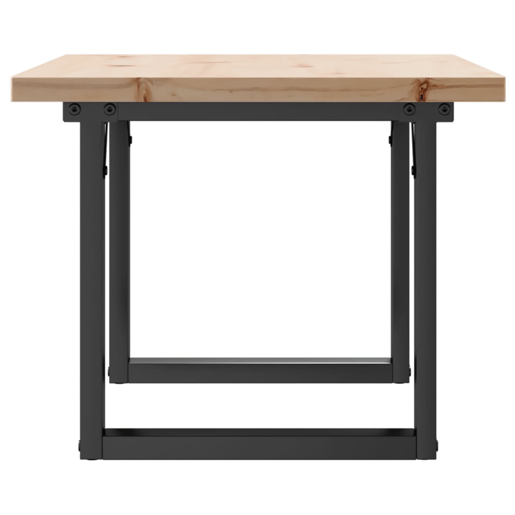 vidaXL Coffee Table O-Frame 80x50x40.5 cm Solid Wood Pine and Steel 5