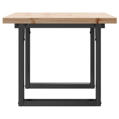 vidaXL Coffee Table O-Frame 80x50x40.5 cm Solid Wood Pine and Steel 5
