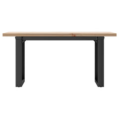 vidaXL Coffee Table O-Frame 90x40x45.5 cm Solid Wood Pine and Steel 4