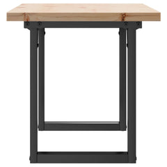 vidaXL Coffee Table O-Frame 90x40x45.5 cm Solid Wood Pine and Steel 5