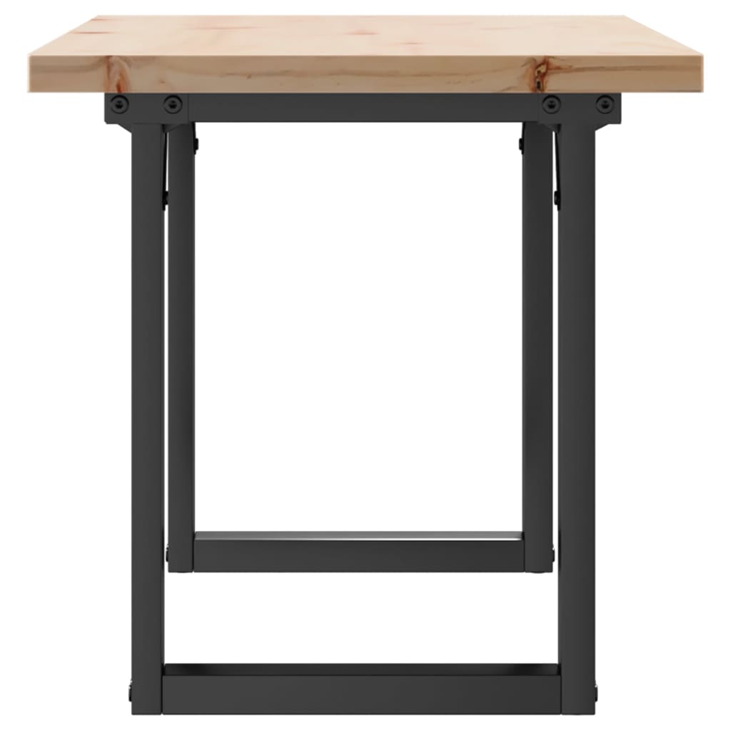 vidaXL Coffee Table O-Frame 90x40x45.5 cm Solid Wood Pine and Steel 5