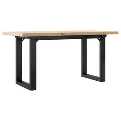 vidaXL Coffee Table O-Frame 90x40x45.5 cm Solid Wood Pine and Steel 6