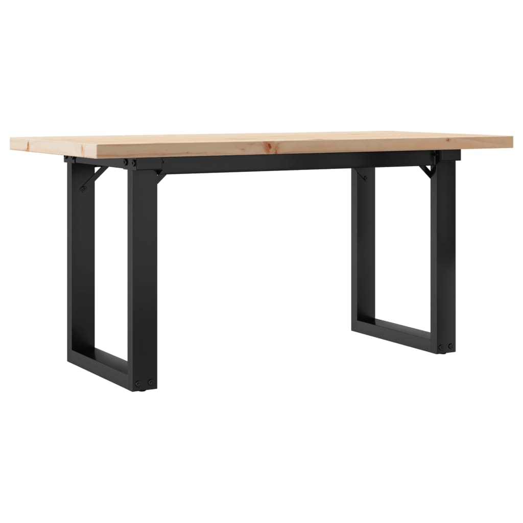 vidaXL Coffee Table O-Frame 100x50x45.5 cm Solid Wood Pine and Steel 6