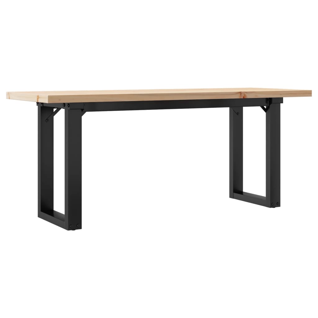 vidaXL Coffee Table O-Frame 110x40x45.5 cm Solid Wood Pine and Steel 2