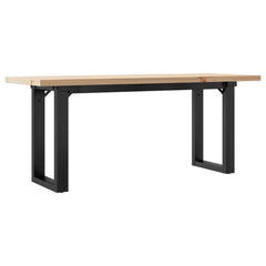 vidaXL Coffee Table O-Frame 110x40x45.5 cm Solid Wood Pine and Steel 2