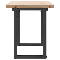 vidaXL Coffee Table O-Frame 110x40x45.5 cm Solid Wood Pine and Steel 5