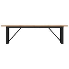 vidaXL Coffee Table O-Frame 160x40x45.5 cm Solid Wood Pine and Steel 4