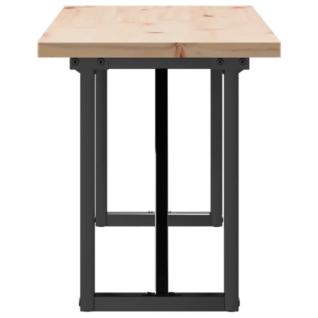 vidaXL Coffee Table O-Frame 160x40x45.5 cm Solid Wood Pine and Steel 5