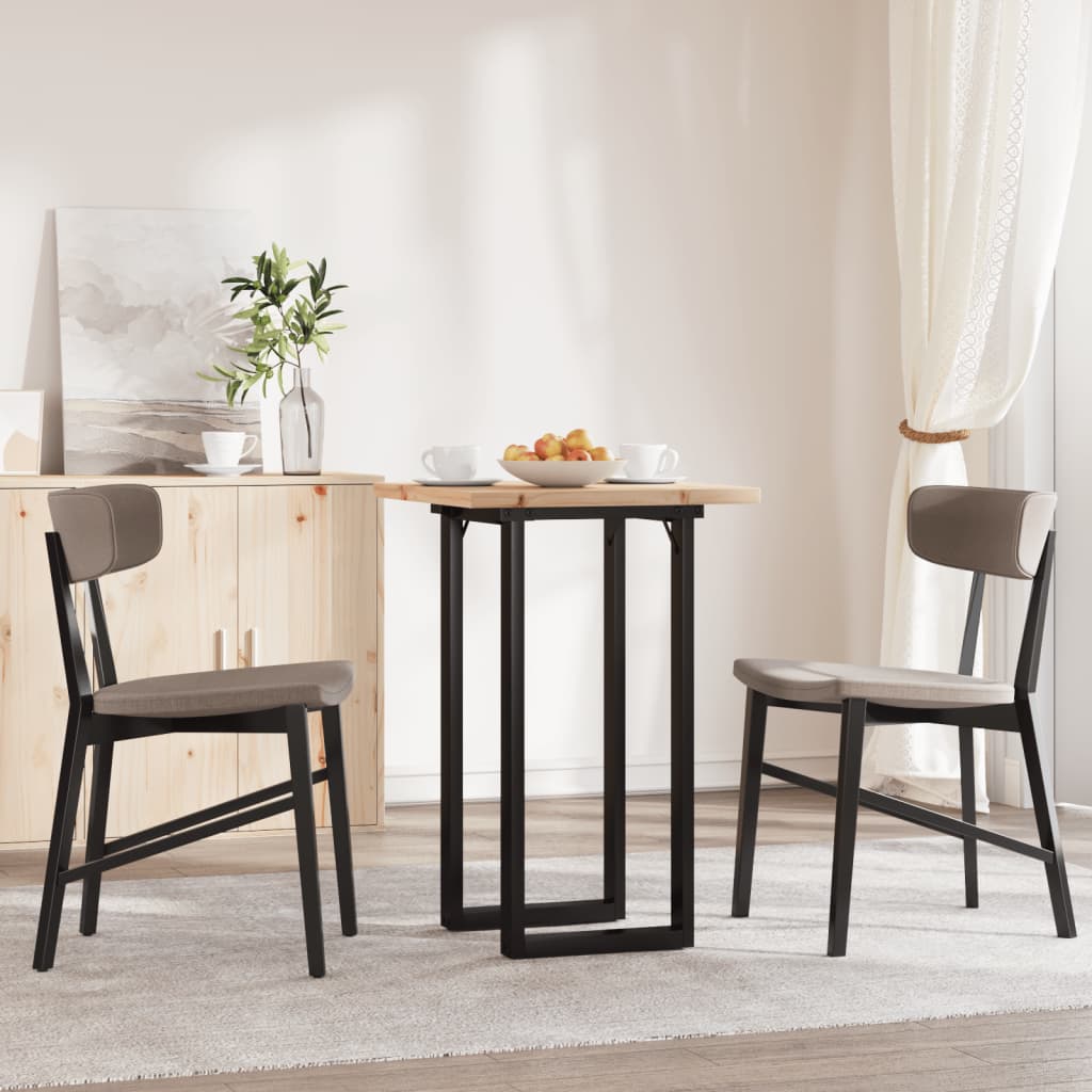 vidaXL Dining Table O-Frame 50x50x75.5 cm Solid Wood Pine and Steel 3